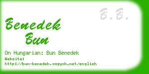 benedek bun business card